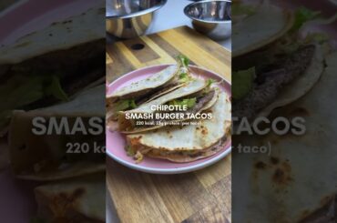 Easy healthy dinner: Chipotle Smash Burger Tacos (220kcal, 23g protein per taco) #healthyrecipes