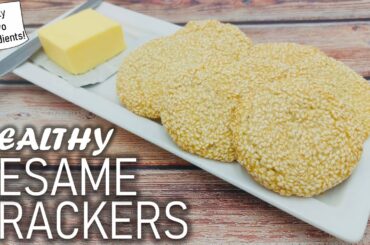 Healthy Sesame Crackers | 2 Ingredient Low Calorie Crispy Cracker Recipe | Keto & Gluten-Free