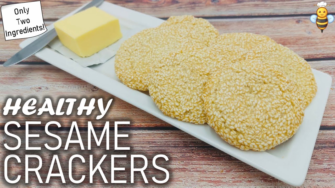 Healthy Sesame Crackers | 2 Ingredient Low Calorie Crispy Cracker Recipe | Keto & Gluten-Free Healthy Sesame Crackers | 2 Ingredient Low Calorie Crispy Cracker Recipe | Keto & Gluten-Free