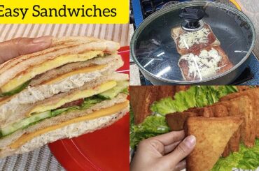 3 Quick And Easy Sandwich Recipes By D A Graphy || Kids Lunch Box Recipes || Tea Time Snacks