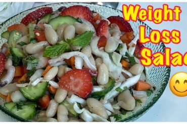 Weight Loss Salad Recipe-White Kidney Beans Salad-Weight Loss Salad for Breakfast/lunch/dinner
