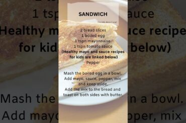 SANDWICH recipe for kids & toddlers | egg mayo sandwich #recipe | egg sandwich | protein breakfast