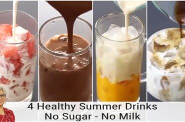4 Healthy Summer Drinks For Weight Loss - No Sugar - No Milk | Skinny Recipes