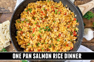 One-Pan Salmon Rice Dinner | HEALTHY & Delicious 30 Minute Recipe