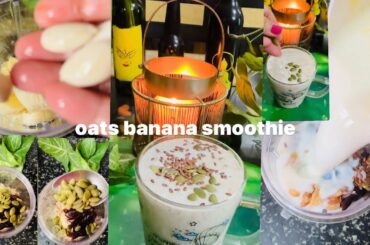 oats banana smoothie #healthy breakfast for weight loss #recipe #highprotein #without sugar