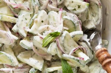 Creamy Cucumber Salad with Lemon Yogurt Dressing