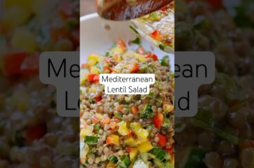 Mediterranean Lentil Salad (Healthy Salad Recipe!) #shorts