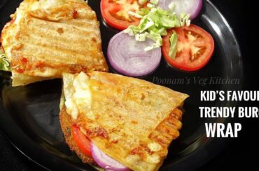 Kids favourite Healthy Burger Wrap Recipe | Burger Tacos | Famous Tortilla Wrap Hack