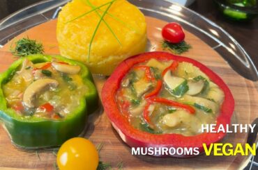 2 IN ONE Summer Healthy Dinner Recipe | Mushrooms with Polenta tastes better than meat!