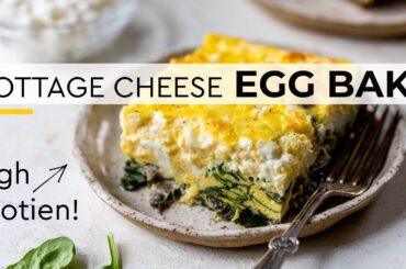 HEALTHY EGG BAKE | spinach, mushrooms & cottage cheese recipe