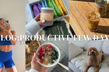 VLOG: productive few days, morning routine, pilates workout, healthy recipes, Aritzia dress haul