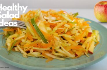 Cabbage, Carrot, Green Apple and Spring Onion. 4 Ingredients For Your Healthy Salad Ideas.