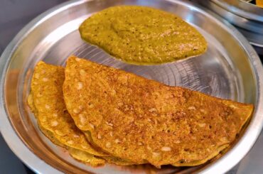 High Protein Sprouts Dosa - Healthy Breakfast-Weight Loss Recipe-Sprouted Green Moong Dal Pesarattu