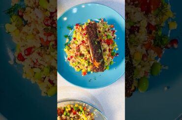 Quinoa Salad with salmon #quinoasalad #healthyrecipes #healthy #quinoabowl #wellbeing #cookathometv
