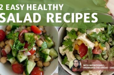 2 Healthy Salad Recipes Quick & Easy - Chickpea Salad & Easy Pasta Salad