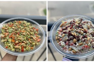 2 Salad Recipes For Weight Loss |Healthy Salad Recipes~Garlic Chicken Salad ~Avacado Veggie Salad