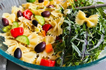 BEST FARFALLE PASTA SALAD WITH WILD RED ARUGULA |easy,healthy recipe