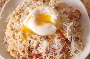 Savory oatmeal with cherry tomatoes | Best healthy breakfast recipe