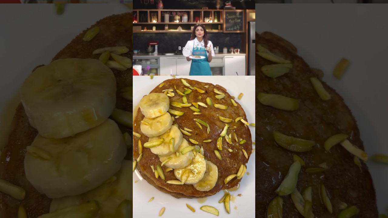 Shilpa Shetty’s Healthy Oats Banana Pancake Recipe | #shilpashetty #pancake #shorts Shilpa Shetty’s Healthy Oats Banana Pancake Recipe | #shilpashetty #pancake #shorts