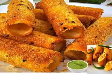 5 Minutes Healthy Snacks Recipes | Crispy Bread Roll Recipe | New Recipe | Bread Roll Recipe