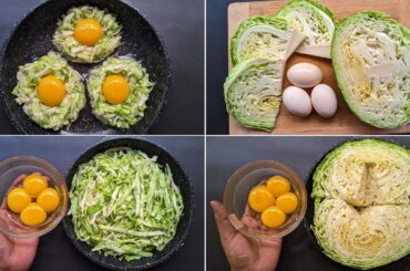 Just Add Eggs With Cabbage Its So Delicious/4 Simple Breakfast Recipes/Healthy Cheap & Tasty Snacks