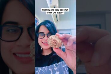 No sugar healthy coconut ladoo #coconutsweetrecipe ##healthyfood #energyballs #ytshorts #nosugar