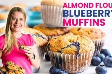ALMOND FLOUR BLUEBERRY MUFFINS | moist and easy, healthy gluten free recipe