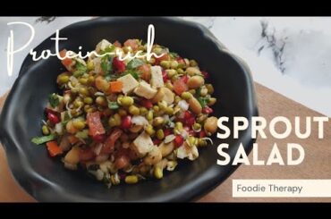 Sprout Paneer Salad | Healthy & Quick protein salad | Weight loss recipe - Foodie Therapy