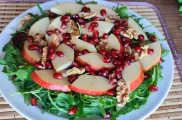Arugula Pomegranate Apple Salad Refreshing & Healthy Salad Recipe
