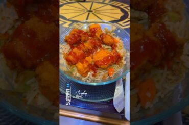 Rice bowl with chicken poppers#rice #cooking #kitchen #newtaste #healthy #food #lunch #meal #saucy