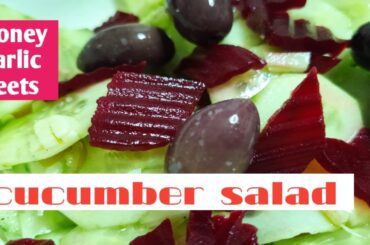 Best healthy food cucumber salad with honey, garlic,beets recipe #salad