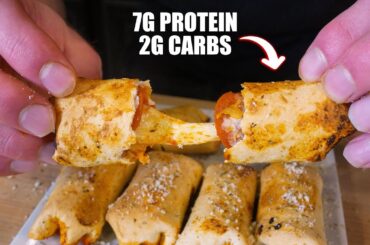 HIGH PROTEIN PIZZA ROLL UPS | Low Carb Air Fryer Recipe