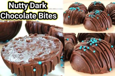 Nutty Dark Chocolate Bites | Healthy snacks recipe |