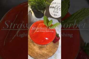 Healthy Snacks: Homemade Strawberry Sorbet! #recipe #healthyfood #summer #nationalfrozenyogurtday