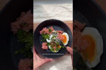 Salmon Spread on Toast. High in protein and healthy fats breakfast.