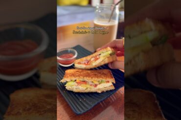 Best breakfast combo | sandwich and cold coffee | breakfast recipe | #viral #shortsvideo