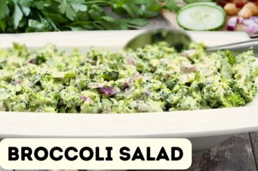BROCCOLI SALAD with healthy TAHINI SALAD DRESSING/BEST SALAD RECIPE