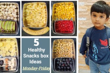 5 snacks box ideas for play school/nursery/kindergarten kids || Monday-Friday snack recipes||