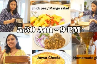 5:30 Am - 9 Pm Vlog - Breakfast / lunchbox / lunch and dinner - Healthy summer recipe / Mango salad