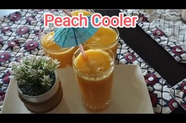Peach Cooler| Peach Drink| Homemade cold drink| Summer drink| Healthy low calorie drink