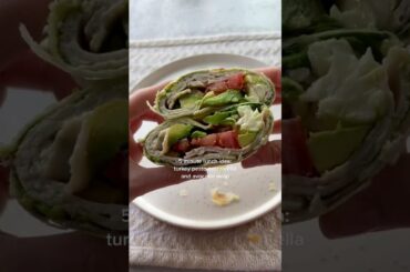 healthy lunch recipe pesto mozzarella avocado wrap. #shorts