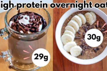 2 High Protein Overnight Oats Recipes! Vegan & Gluten-Free Healthy Breakfast Ideas