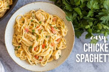 Easy Creamy Chicken Spaghetti | The Recipe Rebel