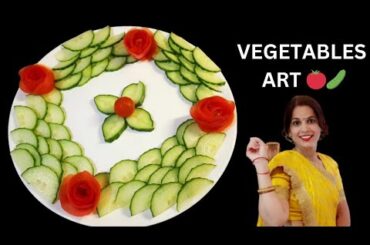 Cucumber Art | Tomato | Beautiful Salad Decoration idea | Healthy salad recipe #cooking |Fruits