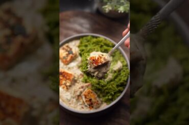 rice with creamy paneer #ricebowl #spinach #meal