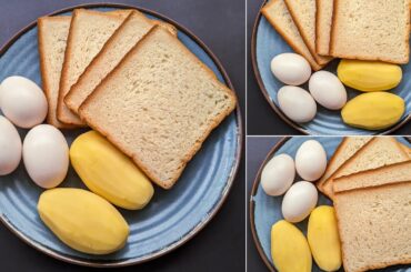 Just Add Eggs With Potatoes & Bread Its So Delicious/ Simple Breakfast Recipe/ Cheap & Tasty Snacks