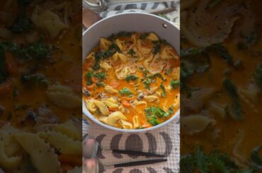 My family goes crazy over this One Pot Veggie Tortellini Soup #shorts