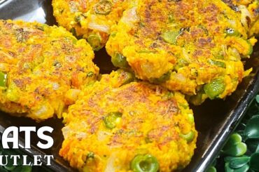 Oats Cutlet Recipe | Oats Breakfast Recipe | Healthy Snacks Recipes | Oats Tikki Recipe | Veg Cutlet