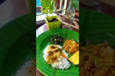 Healthy lunch - sambar with vendakkai fry & pudalankai kuttu#shorts