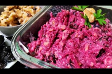 Beet salad + the perfect sause. Salad without meat. Delicious healthy salad recipe #Compote